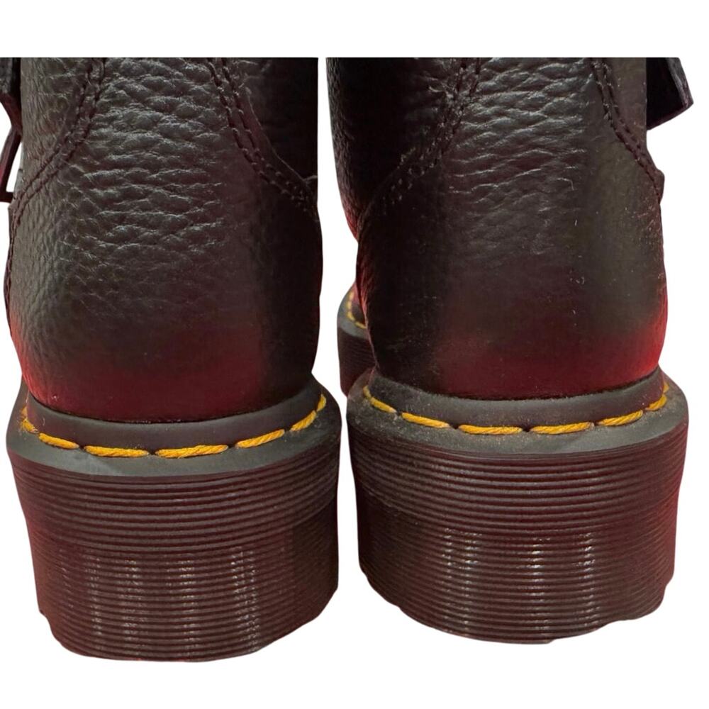 Dr. Martens Devon Heart Buckle Leather Platform Boots Black, Size US 6 - Picture 4 of 11